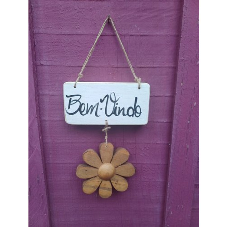 placa bem-vindo flor  - Imagem: 2