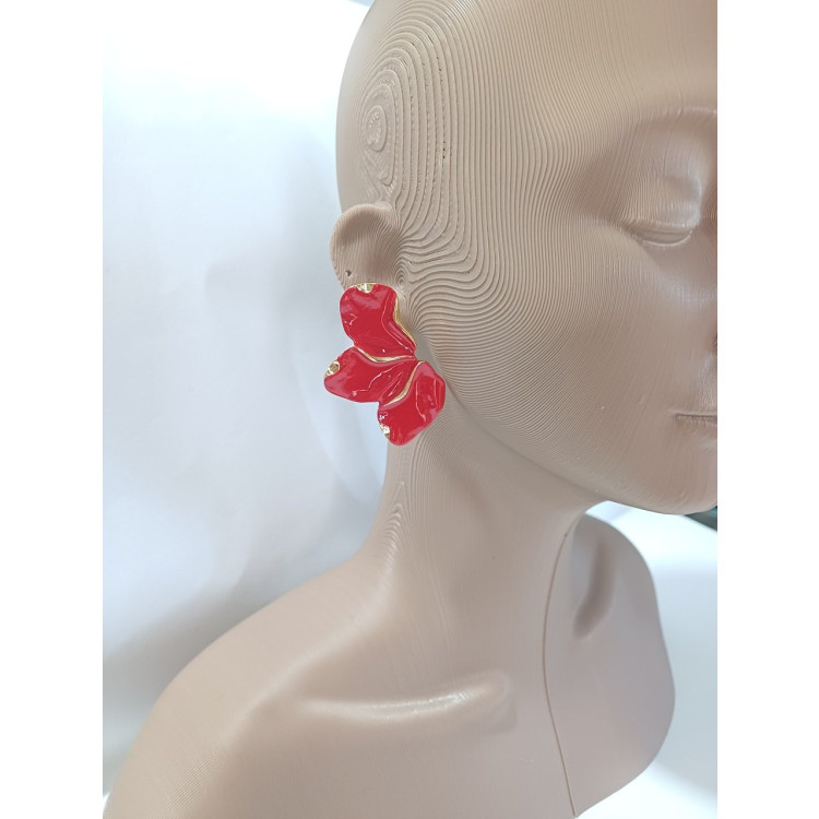 Brinco meia flor vermelho - Imagem: 2