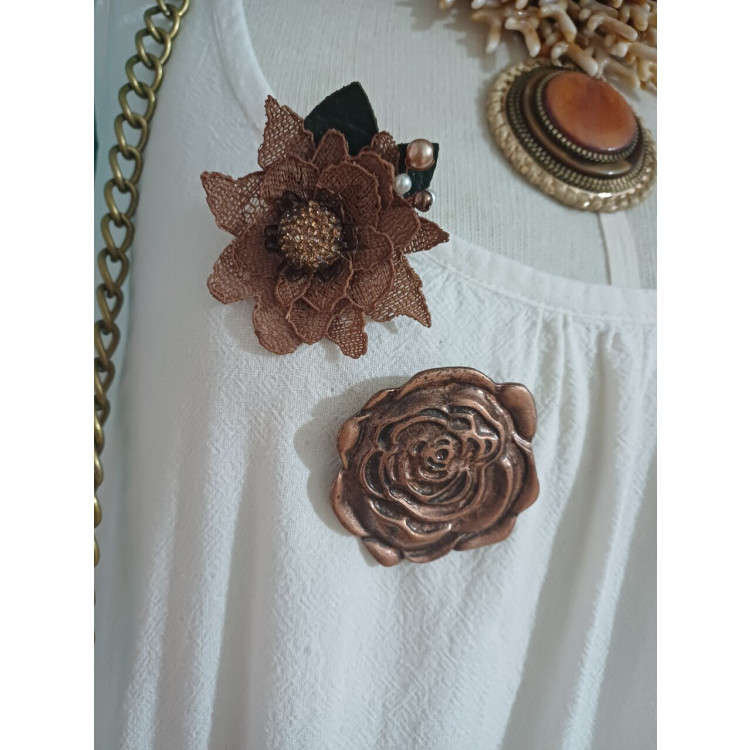 conjunto 2 broches flor  - Imagem: 2