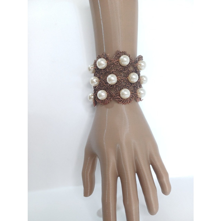 pulseira crochê de metal - Imagem: 2