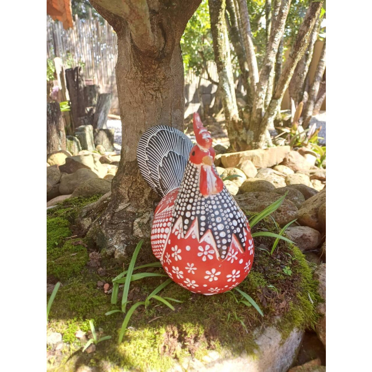 Galo vermelho com flores - Imagem: 3