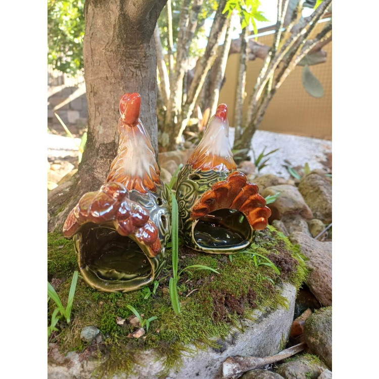 Conjunto porta velas galo e galinha - Imagem: 4
