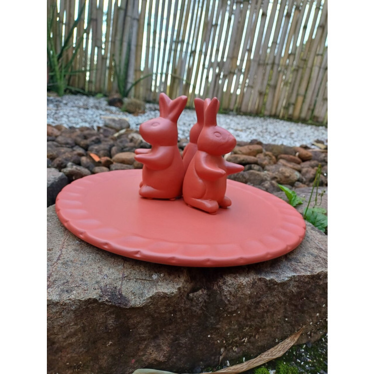 Boleira desmontável coelhos terracota fosco - Imagem: 4