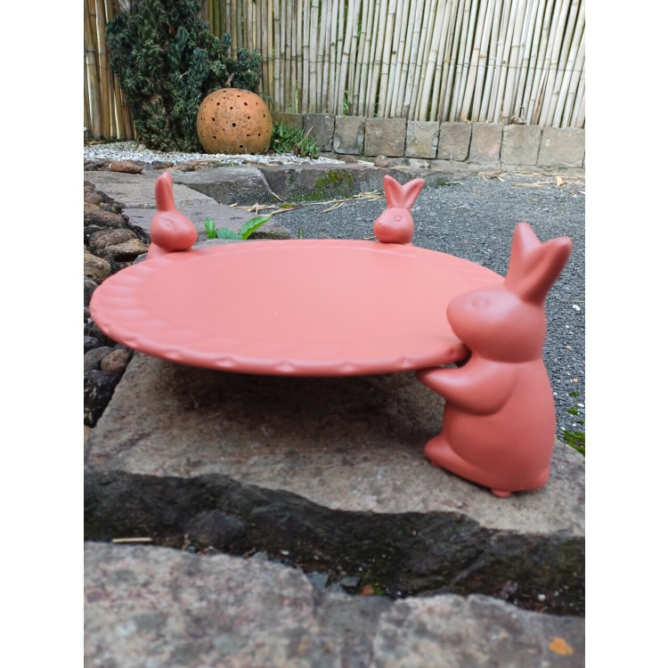 Boleira desmontável coelhos terracota fosco - Imagem: 2