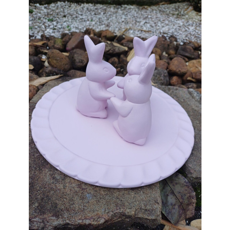 Boleira desmontável coelhos  rosa fosco - Imagem: 4