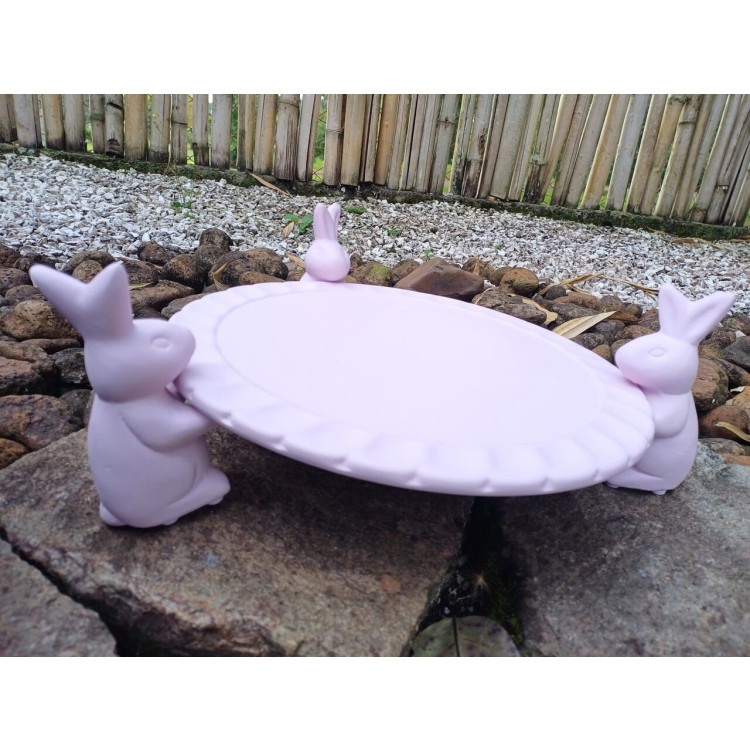 Boleira desmontável coelhos  rosa fosco - Imagem: 3