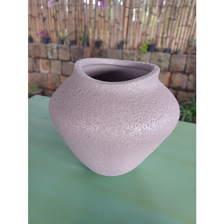 Vaso M marrom fosco texturizado fosco - Imagem: 3