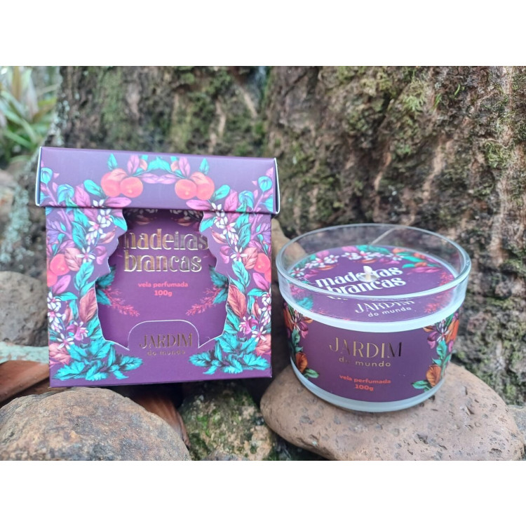 Vela perfumada madeiras brancas - 100g - Imagem: 3