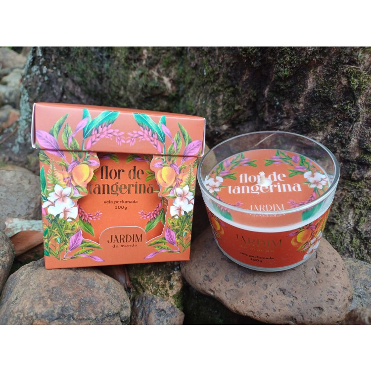 Vela perfumada flor de tangerina - 100g - Imagem: 3