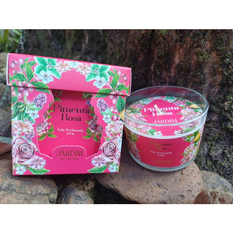 Vela perfumada pimenta rosa - 100g - Imagem: 3
