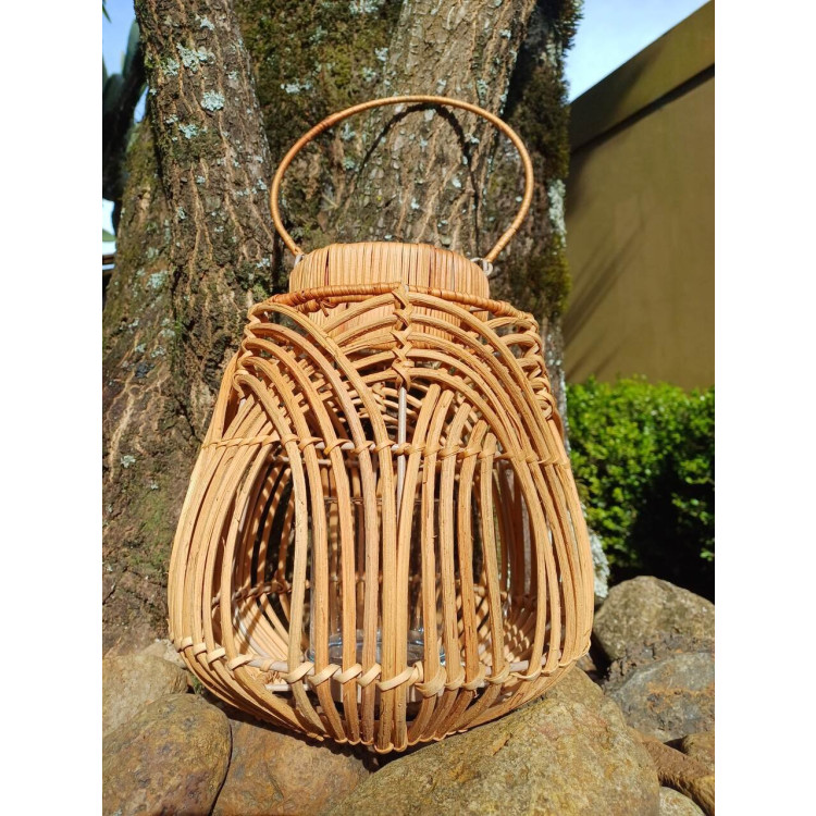 Luminária oval bambu M  - Imagem: 2
