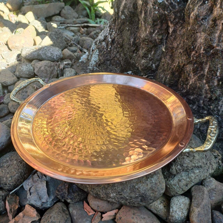 Bandeja em cobre e alças de bronze - Imagem: 3