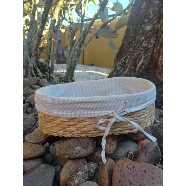 Cesta oval de fibra natural c/ foro - Imagem: 2