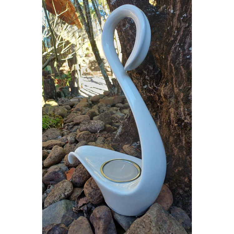 Castiçal cisne branco minimalista - Imagem: 3