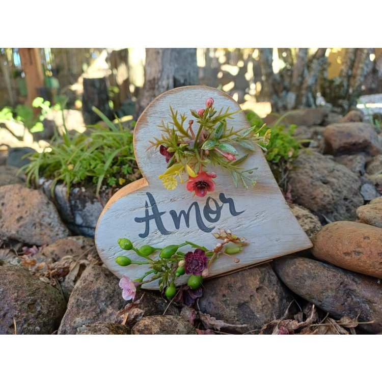 Coração de mesa amor flores do campo - Imagem: 2