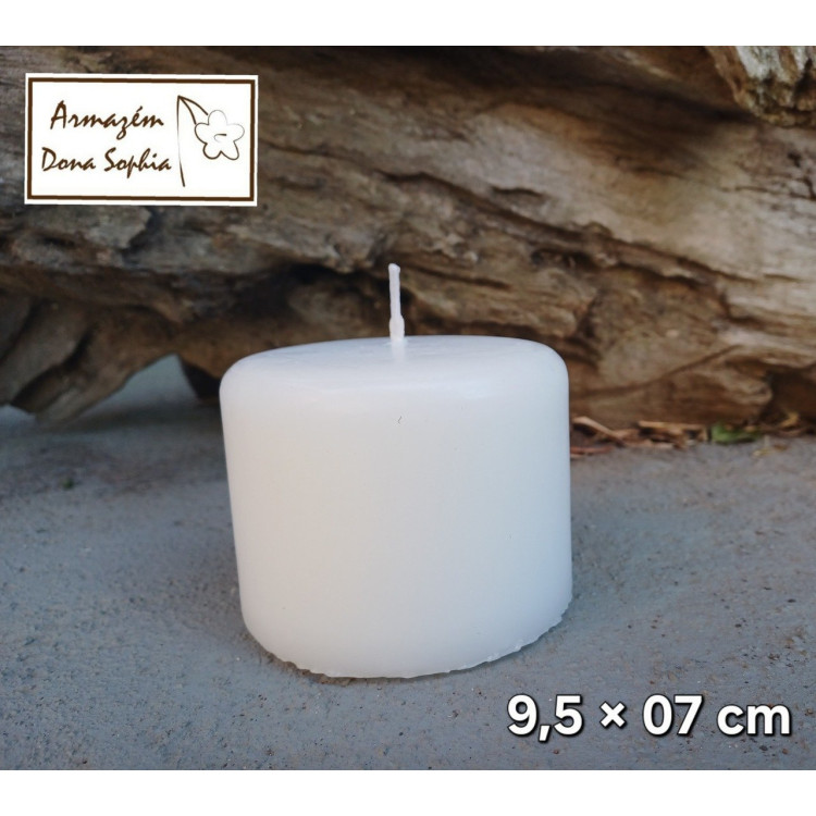 Vela branca pilar 9,5 x 07 cm  - Imagem: 2
