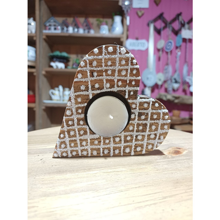 Porta vela coração linha biscoito - Imagem: 2 Porta vela coração linha biscoito - Imagem: 2