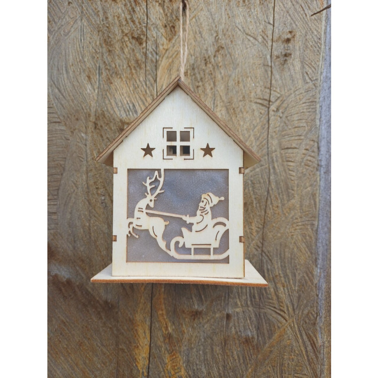 Casinha de natal papai noel P com vela led - Imagem: 2 Casinha de natal papai noel P com vela led - Imagem: 2