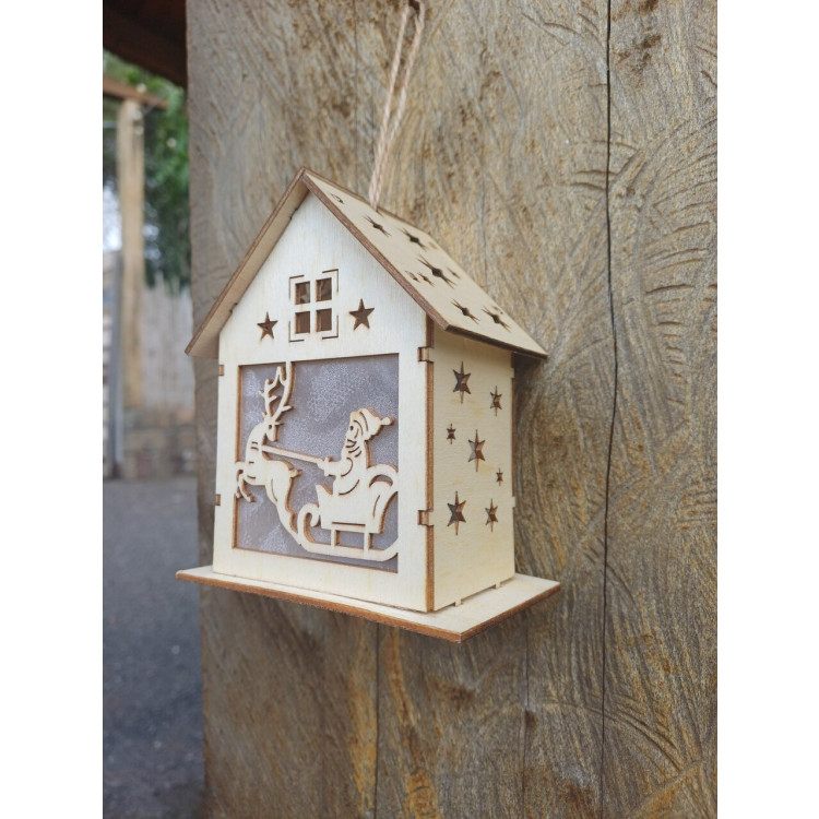 Casinha de natal papai noel P com vela led - Imagem: 3 Casinha de natal papai noel P com vela led - Imagem: 3