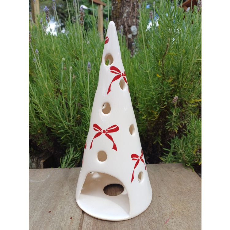 Cone porta vela laço charlotte cereja G - Imagem: 2