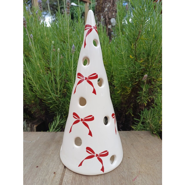 Cone porta vela laço charlotte cereja G - Imagem: 3