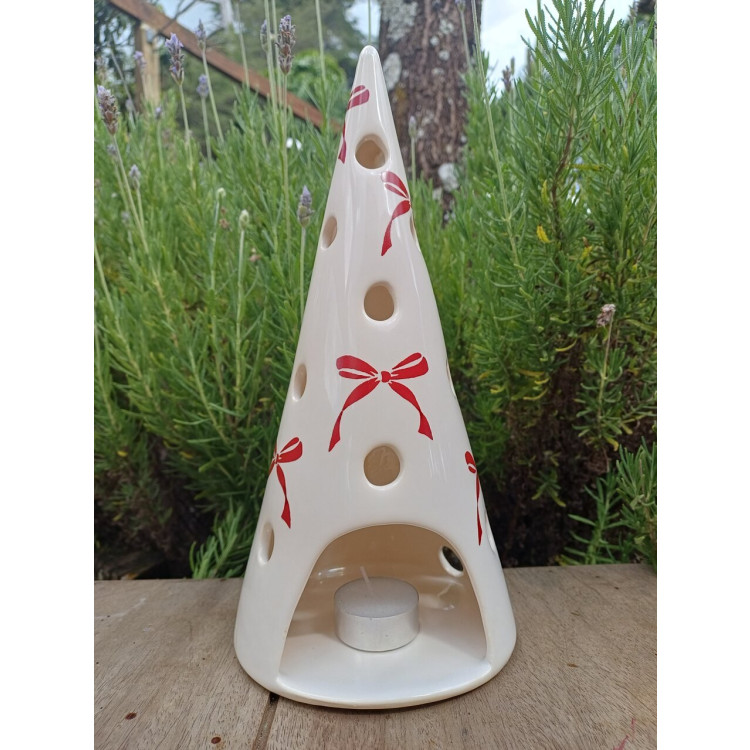 Cone porta vela laço charlotte cereja G - Imagem: 4