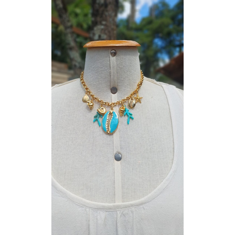 Colar mar dourado e ciano - Imagem: 2