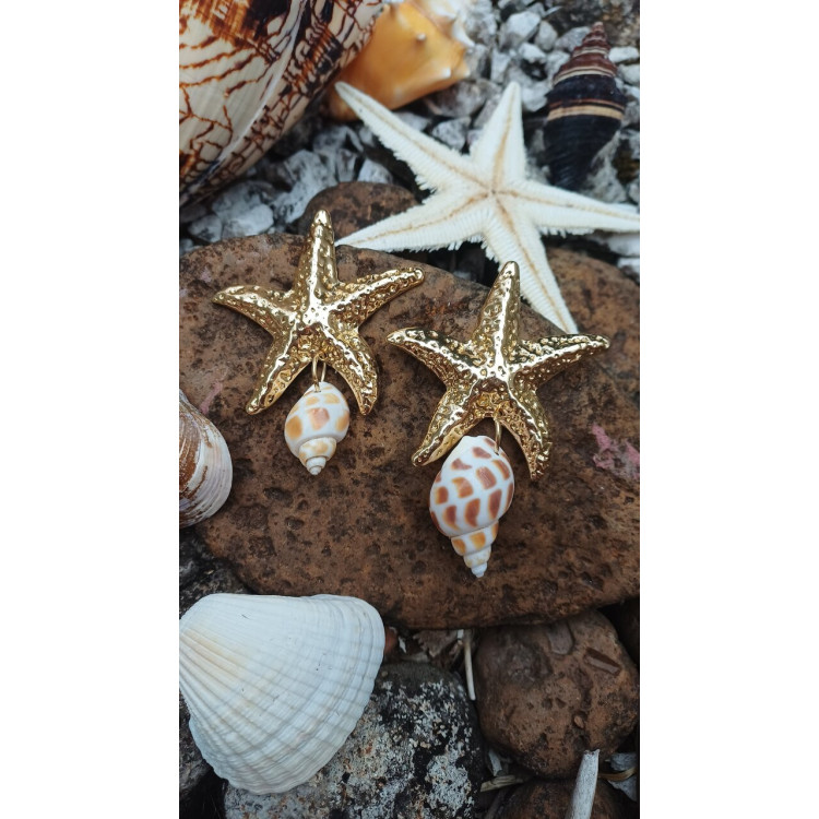 Brinco estrela do mar com concha - Imagem: 3