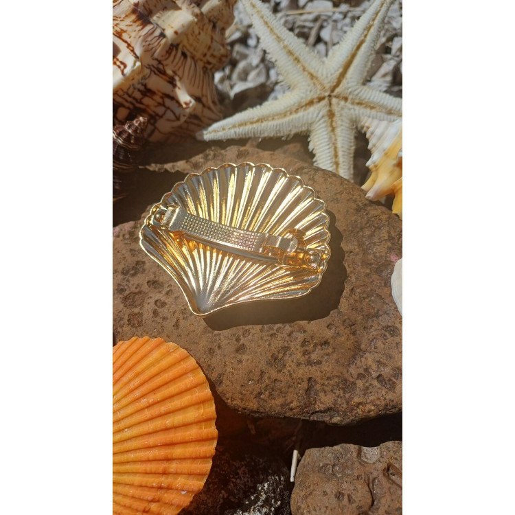 Prendedor de cabelo concha em metal  - Imagem: 3