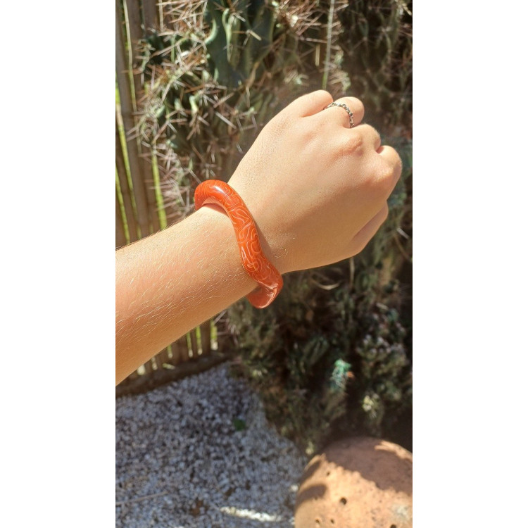 Pulseira Coral resina assimétrica  - Imagem: 3