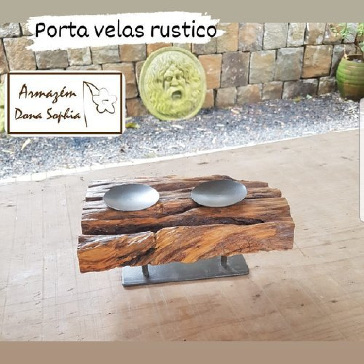 porta vela em madeira - Imagem: 2