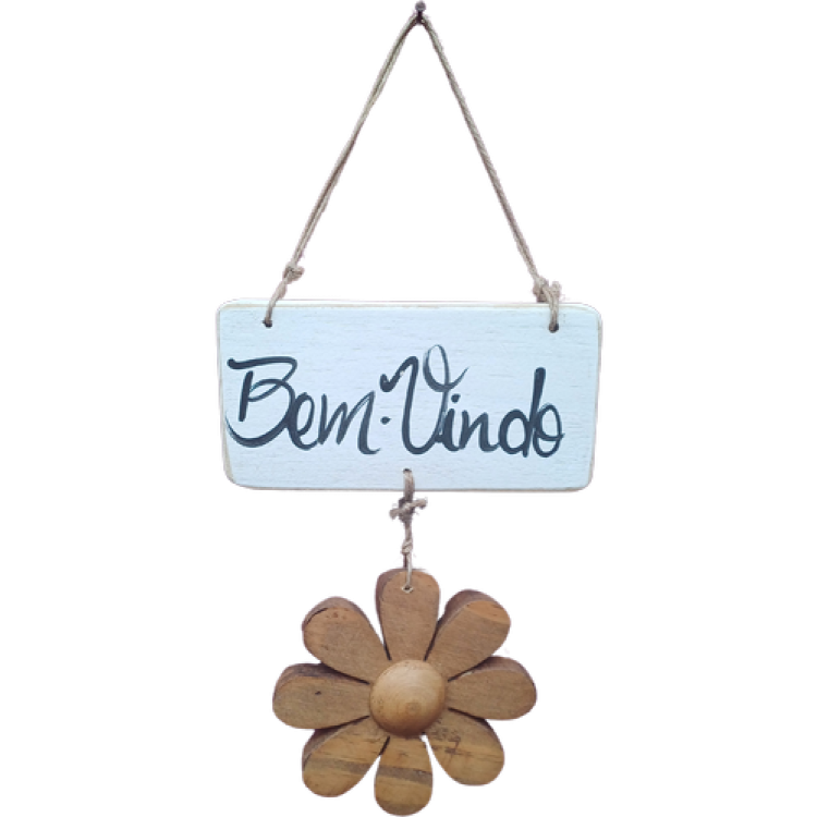 placa bem-vindo flor  - Imagem: 1