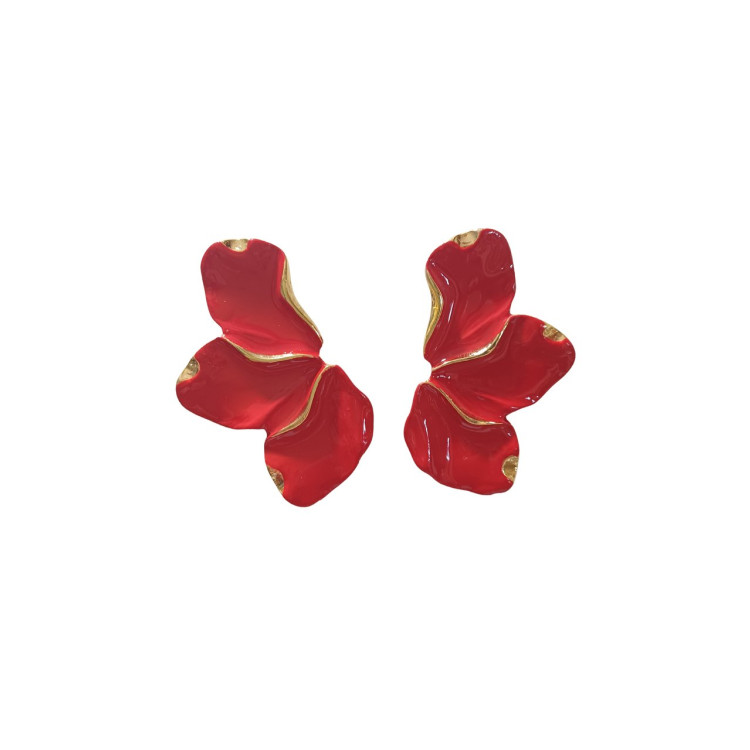 Brinco meia flor vermelho - Imagem: 1