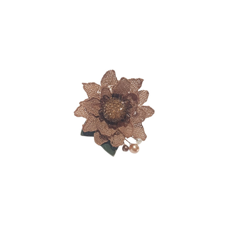 Anel flor marrom  - Imagem: 1