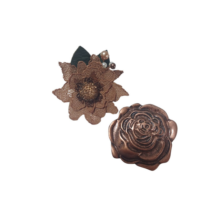 conjunto 2 broches flor  - Imagem: 1