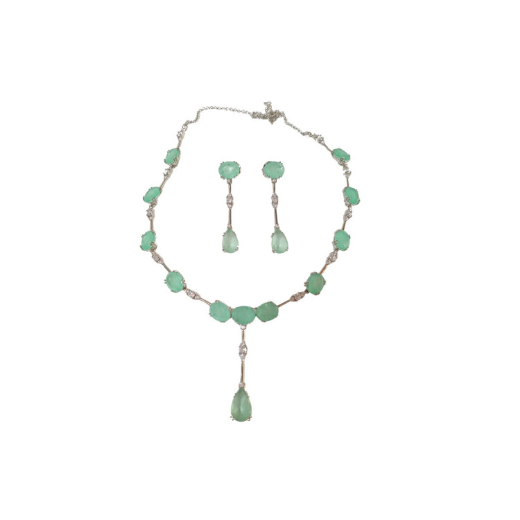 Conjunto folhado prata verde  - Imagem: 1