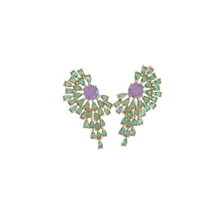 Brinco verde e roxo - Imagem: 1