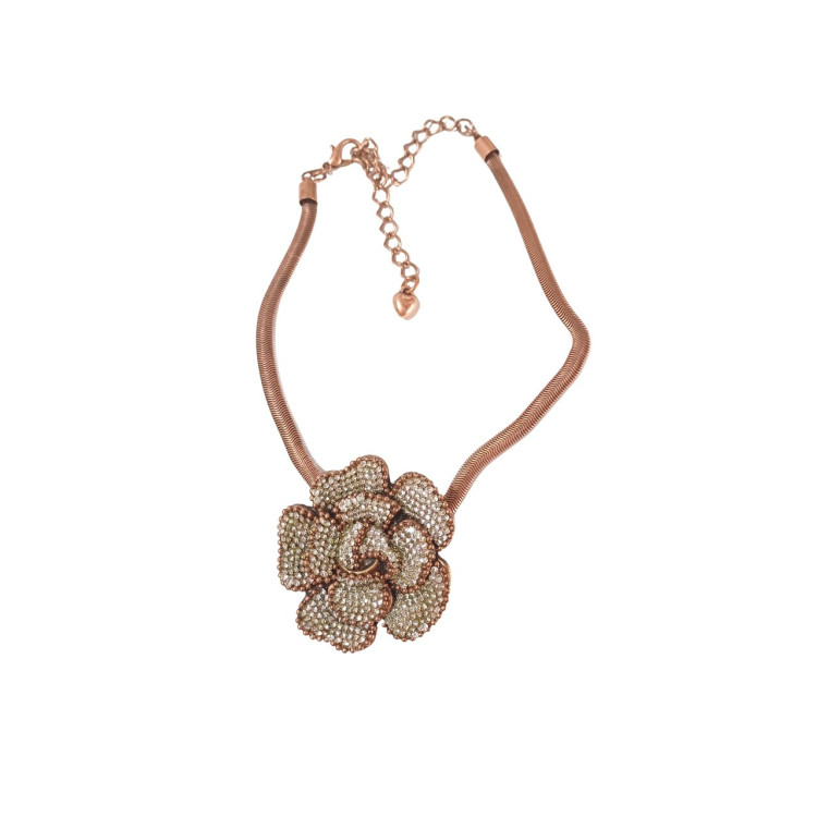 Colar flor e strass - Imagem: 1