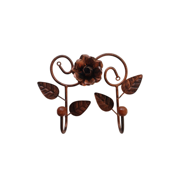 Cabideiro em metal dois ganchos flor - Imagem: 1