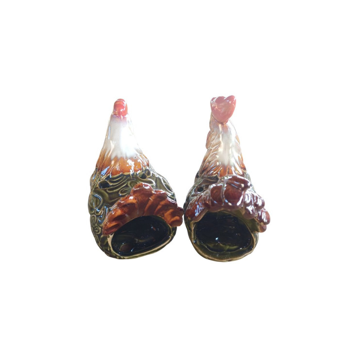 Conjunto porta velas galo e galinha - Imagem: 2