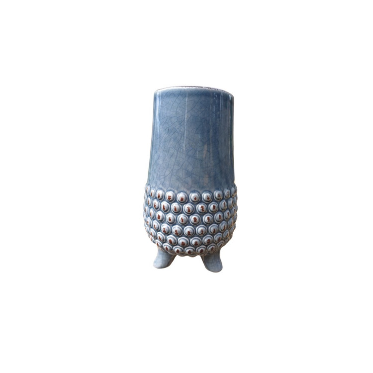Vaso cinza com detalhes em alto relevo - Imagem: 1