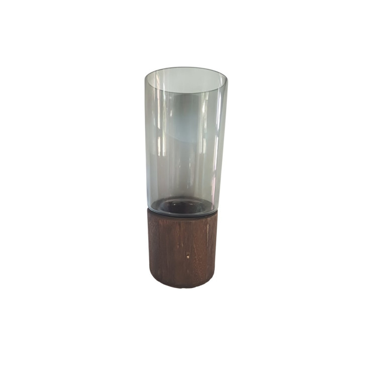 Vaso G vidro com base em madeira - Imagem: 1