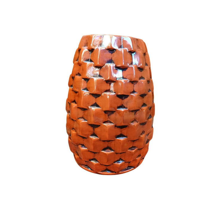 Vaso marrom G texturizado - Imagem: 1