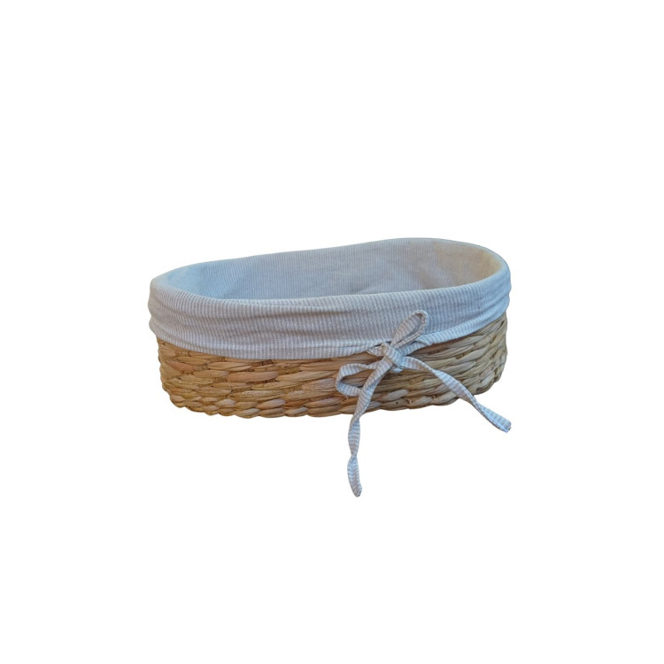 Cesta oval de fibra natural c/ foro - Imagem: 1