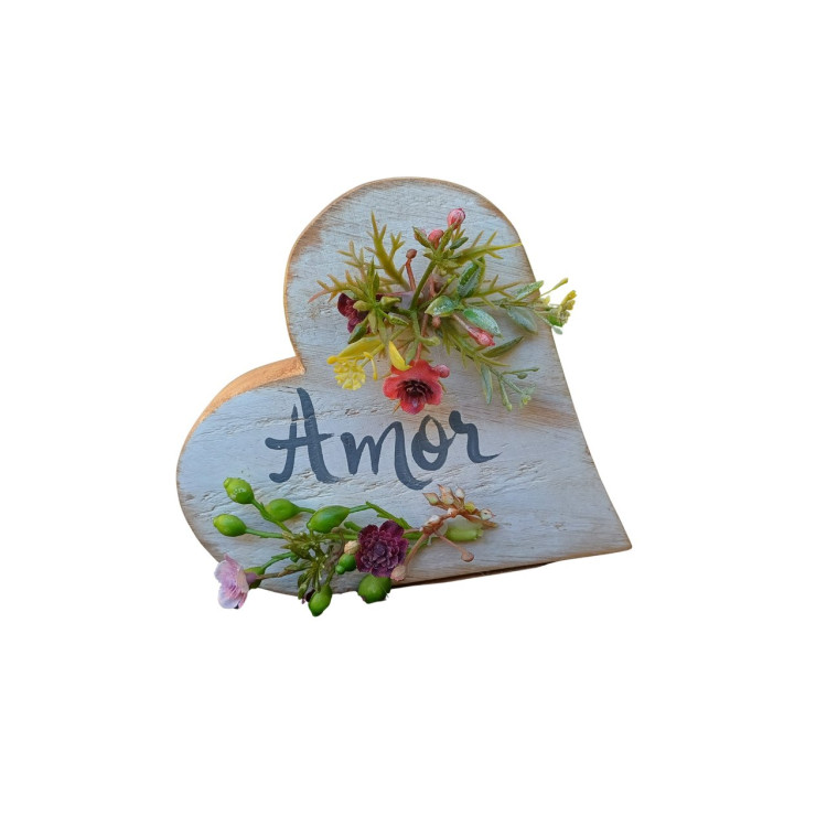 Coração de mesa amor flores do campo - Imagem: 1