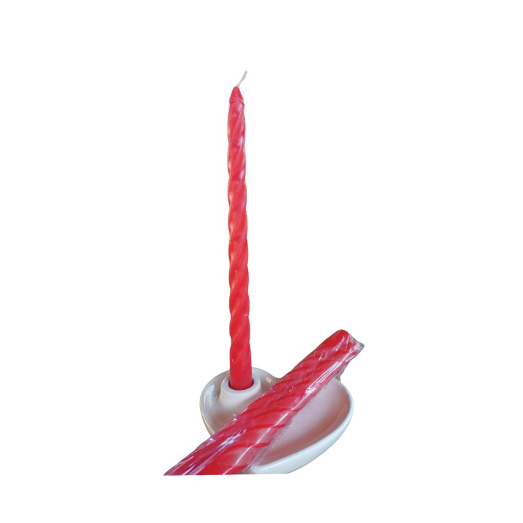 Par de velas torcidas vermelha  - Imagem: 1