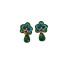 Brinco orquídea verde com pingente - Imagem: 1