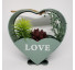 Suporte flores coração verde - Imagem: 1