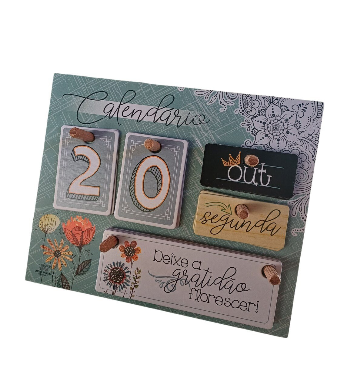 Calendário permanente flores