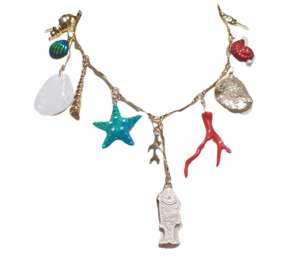 Colar moda verão dourado 